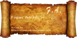 Fogas Adrián névjegykártya