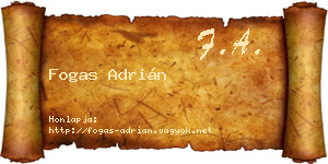 Fogas Adrián névjegykártya